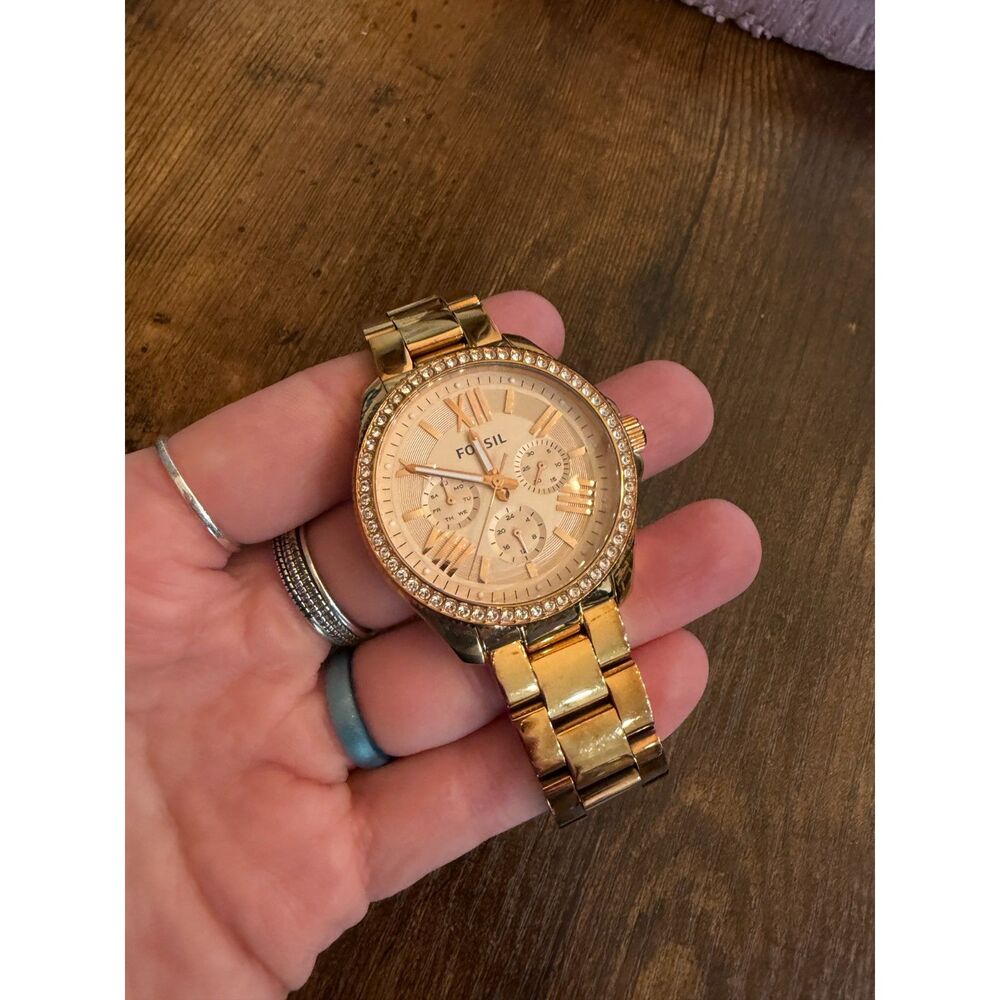 Fossil AM4483 Women's Stainless Steel Analog Rose Gold Genuine Watch